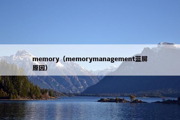 memory（memorymanagement蓝屏原因）