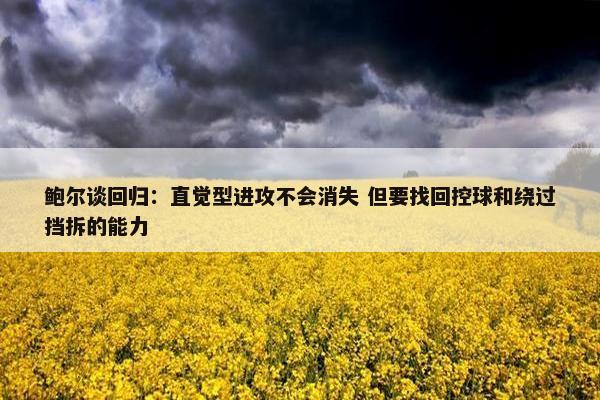 鲍尔谈回归：直觉型进攻不会消失 但要找回控球和绕过挡拆的能力