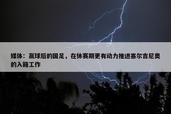 媒体：赢球后的国足，在休赛期更有动力推进塞尔吉尼奥的入籍工作