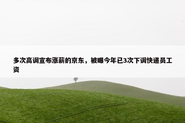 多次高调宣布涨薪的京东，被曝今年已3次下调快递员工资