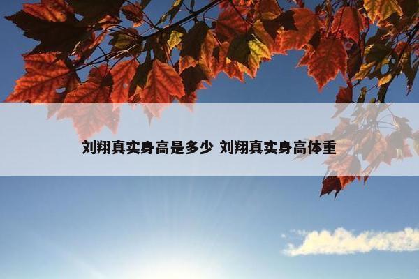 刘翔真实身高是多少 刘翔真实身高体重