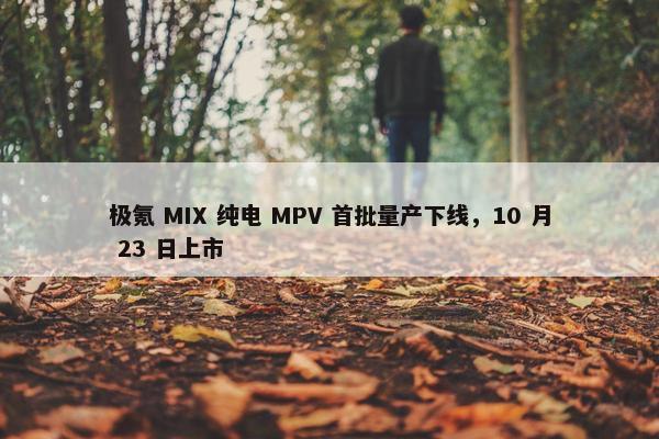 极氪 MIX 纯电 MPV 首批量产下线，10 月 23 日上市