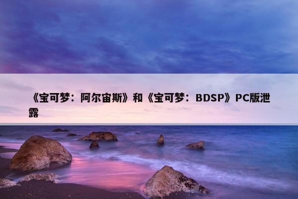 《宝可梦：阿尔宙斯》和《宝可梦：BDSP》PC版泄露