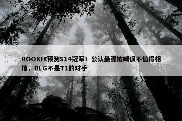 ROOKIE预测S14冠军！公认最强被嘲讽不值得相信，BLG不是T1的对手