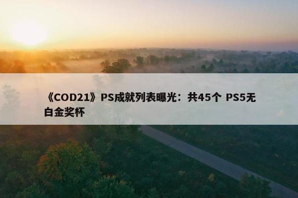 《COD21》PS成就列表曝光：共45个 PS5无白金奖杯