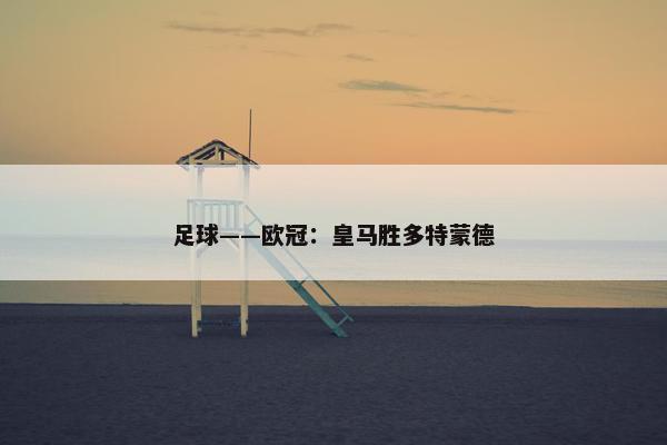 足球——欧冠：皇马胜多特蒙德