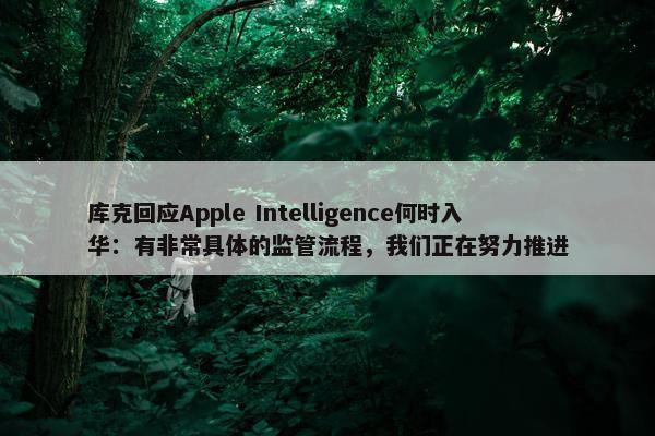 库克回应Apple Intelligence何时入华：有非常具体的监管流程，我们正在努力推进