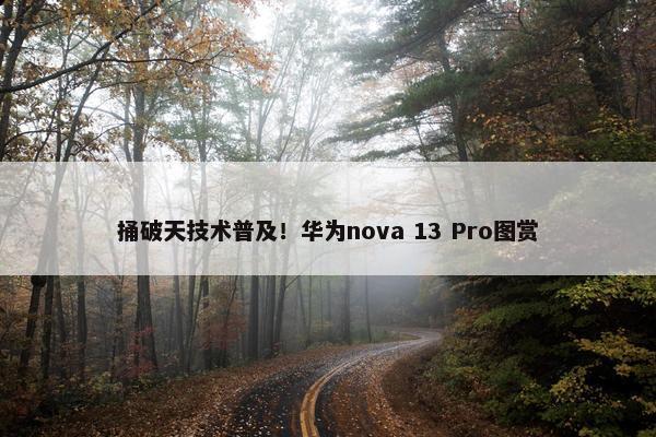 捅破天技术普及！华为nova 13 Pro图赏