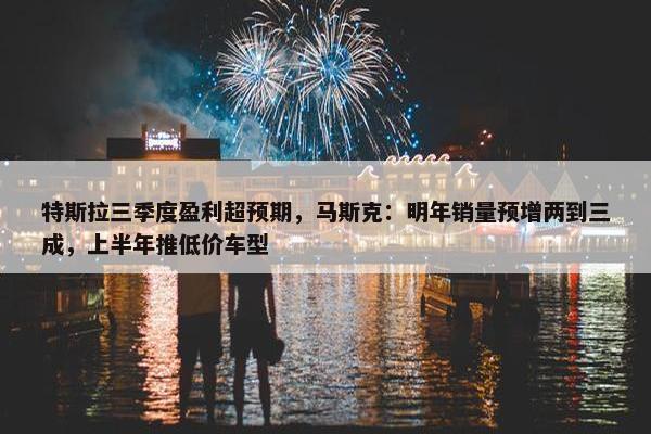 特斯拉三季度盈利超预期，马斯克：明年销量预增两到三成，上半年推低价车型