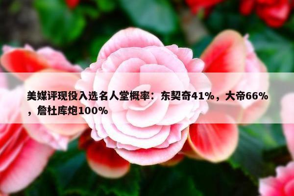 美媒评现役入选名人堂概率：东契奇41%，大帝66%，詹杜库炮100%