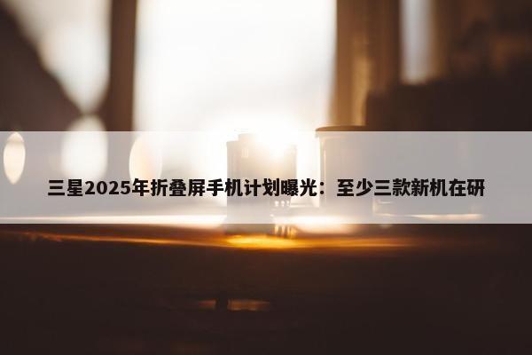 三星2025年折叠屏手机计划曝光：至少三款新机在研