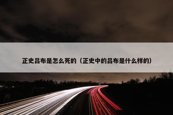 正史吕布是怎么死的（正史中的吕布是什么样的）