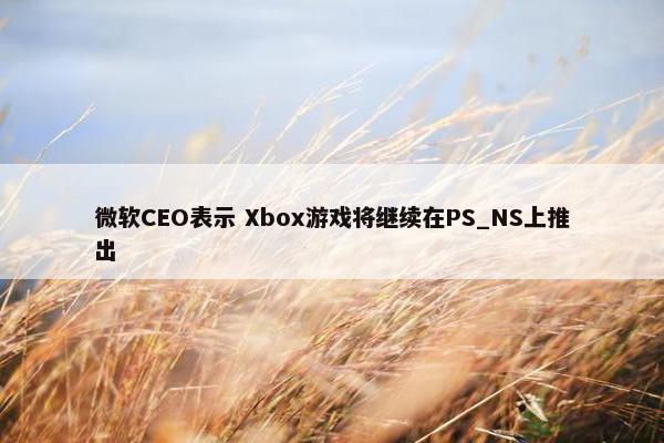 微软CEO表示 Xbox游戏将继续在PS_NS上推出