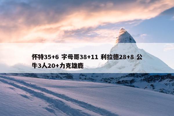 怀特35+6 字母哥38+11 利拉德28+8 公牛3人20+力克雄鹿