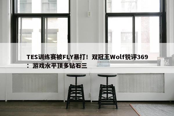 TES训练赛被FLY暴打！双冠王Wolf锐评369：游戏水平顶多钻石三