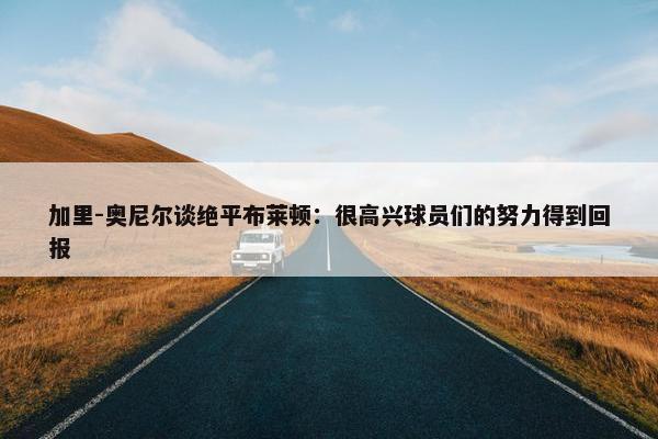 加里-奥尼尔谈绝平布莱顿：很高兴球员们的努力得到回报