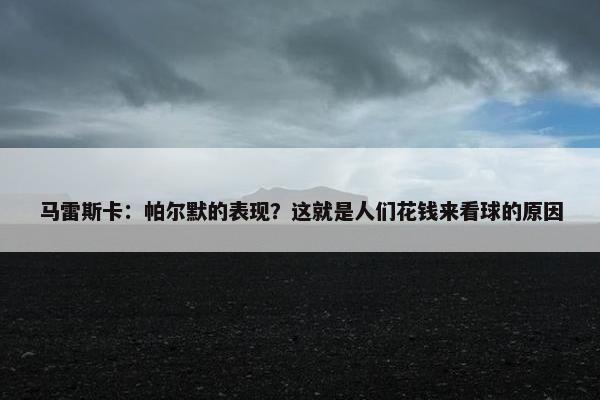 马雷斯卡：帕尔默的表现？这就是人们花钱来看球的原因