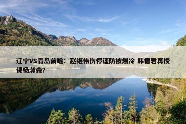 辽宁VS青岛前瞻：赵继伟伤停谨防被爆冷 韩德君再授课杨瀚森？