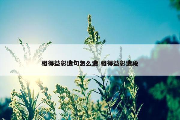 相得益彰造句怎么造 相得益彰造段