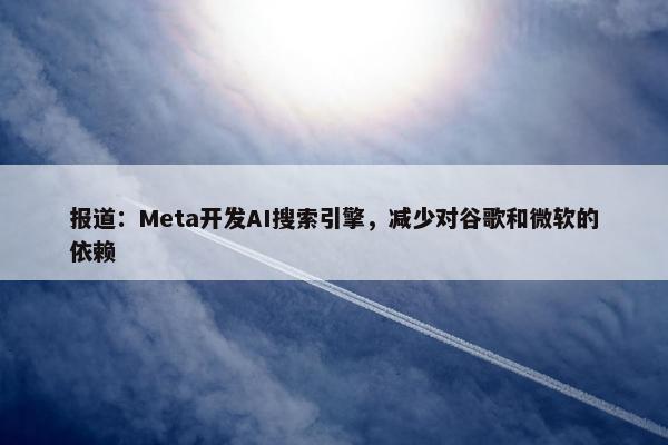 报道：Meta开发AI搜索引擎，减少对谷歌和微软的依赖