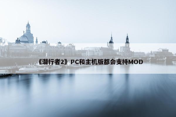 《潜行者2》PC和主机版都会支持MOD