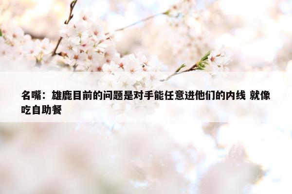 名嘴：雄鹿目前的问题是对手能任意进他们的内线 就像吃自助餐