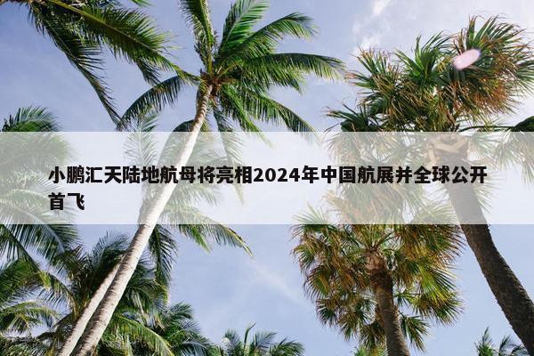 小鹏汇天陆地航母将亮相2024年中国航展并全球公开首飞