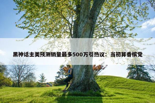 黑神话主美预测销量最多500万引热议：当初算香槟党