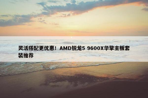 灵活搭配更优惠！AMD锐龙5 9600X华擎主板套装推荐