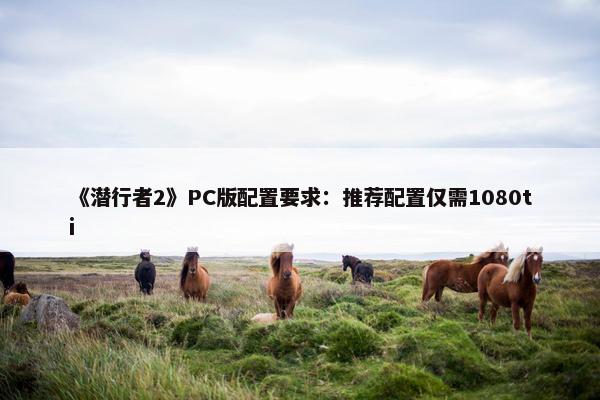 《潜行者2》PC版配置要求：推荐配置仅需1080ti