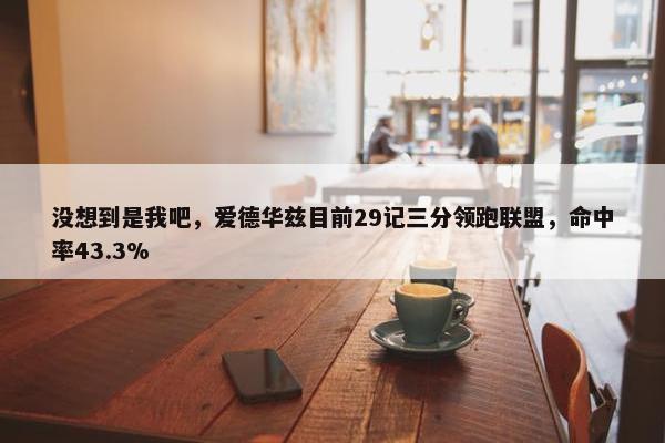 没想到是我吧，爱德华兹目前29记三分领跑联盟，命中率43.3%