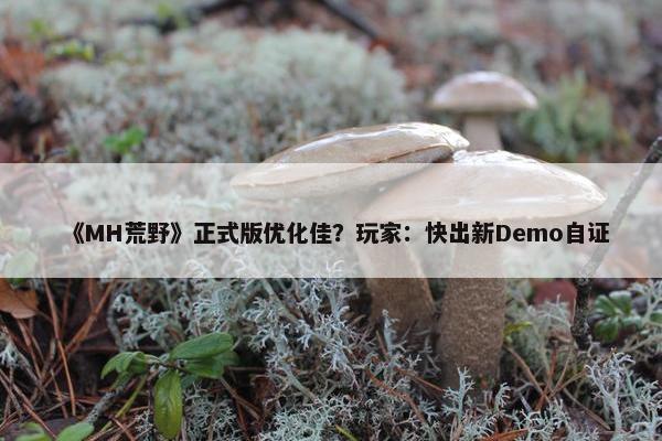 《MH荒野》正式版优化佳？玩家：快出新Demo自证