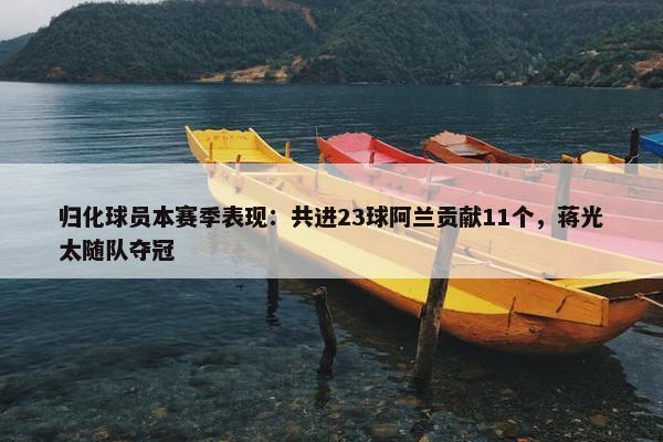 归化球员本赛季表现：共进23球阿兰贡献11个，蒋光太随队夺冠