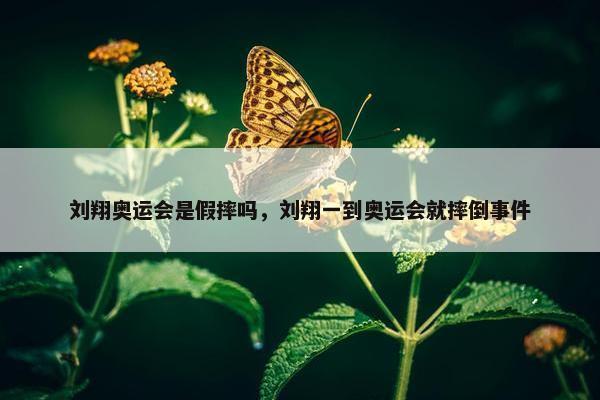 刘翔奥运会是假摔吗，刘翔一到奥运会就摔倒事件