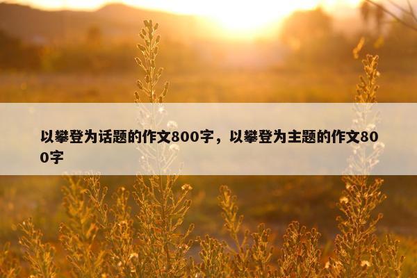 以攀登为话题的作文800字，以攀登为主题的作文800字