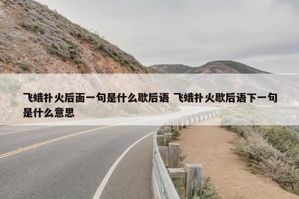 飞蛾扑火后面一句是什么歇后语 飞蛾扑火歇后语下一句是什么意思